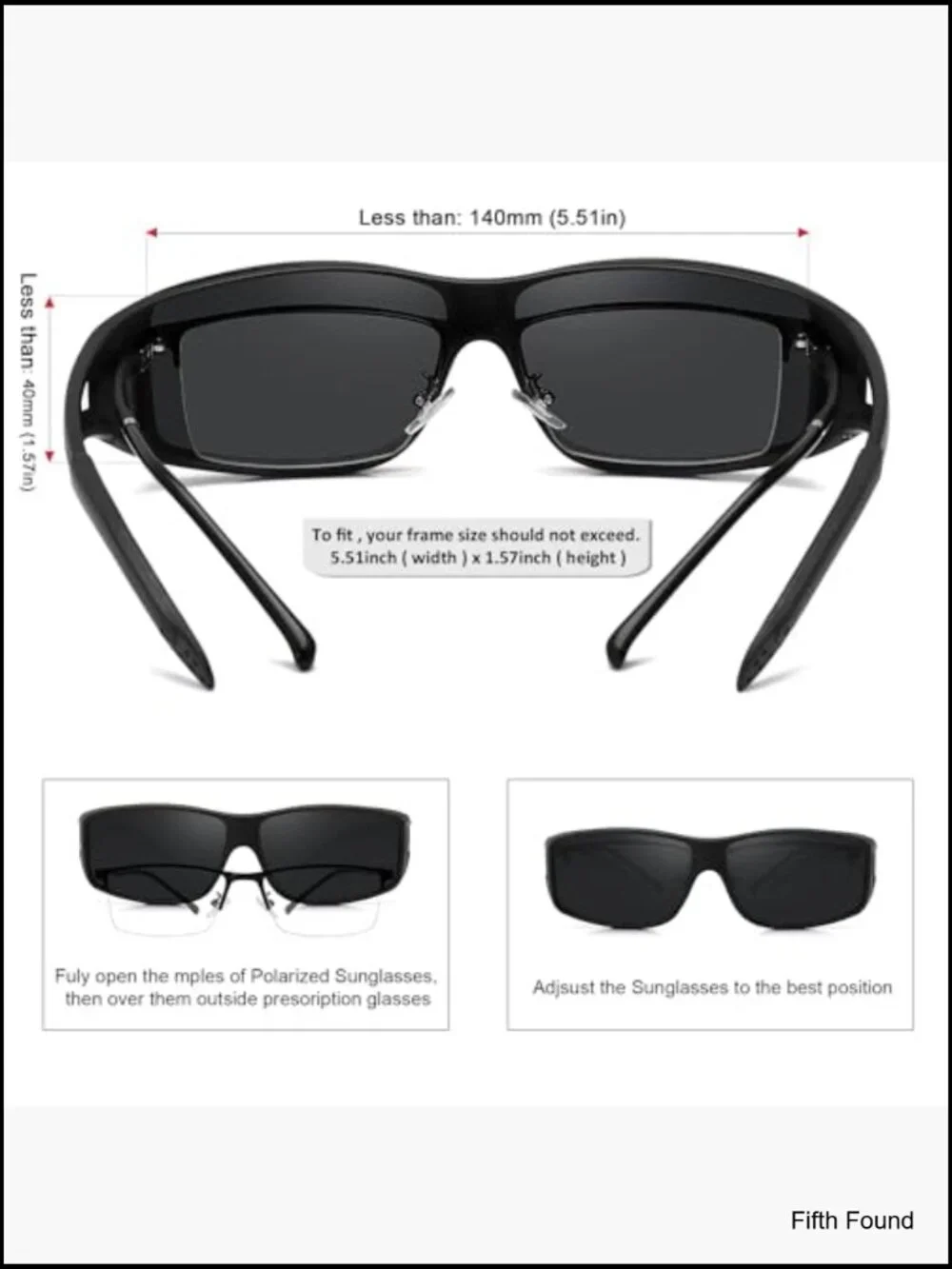 Fit Over Glasses Sunglasses Polarized UV400 Protection Wrap Around Sunglasses